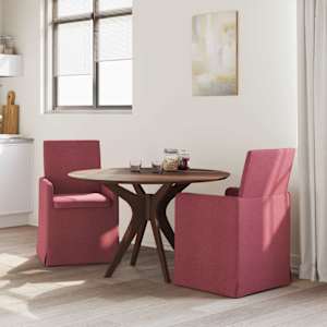 Jídelní židle 2 pcs vínová červená 57 x 67 x 95 cm textil - obrázek 3