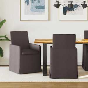 Jídelní židle 2 pcs Tmavě hnědá 57 x 67 x 95 cm textil - obrázek 1
