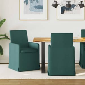 Jídelní židle 2 pcs Tmavě zelená 57 x 67 x 95 cm textil - obrázek 1