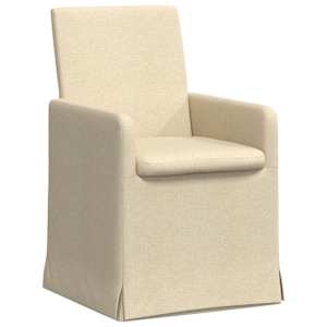 Jídelní židle 2 pcs Krémová 57 x 67 x 95 cm textil - obrázek 2