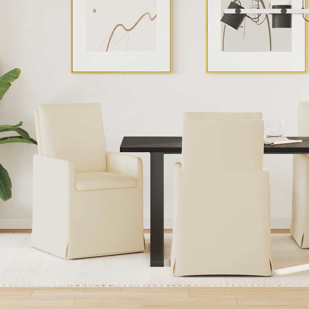 Scaune bucătărie și dining - Scaune de dining 2 pcs Bej 57 x 67 x 98 cm in