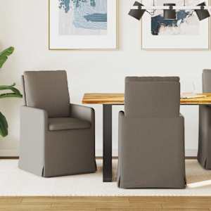 Jídelní židle 2 pcs Světle šedá 57 x 67 x 98 cm Tkanina - obrázek 1