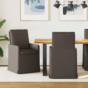 Jídelní židle 2 pcs Tmavě šedá 57 x 67 x 98 cm Tkanina - obrázek 1