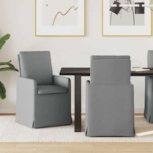 Jídelní židle 2 pcs Světle šedá 57 x 67 x 98 cm textil - obrázek 1