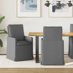 Jídelní židle 2 pcs Tmavě šedá 57 x 67 x 98 cm textil - obrázek 1