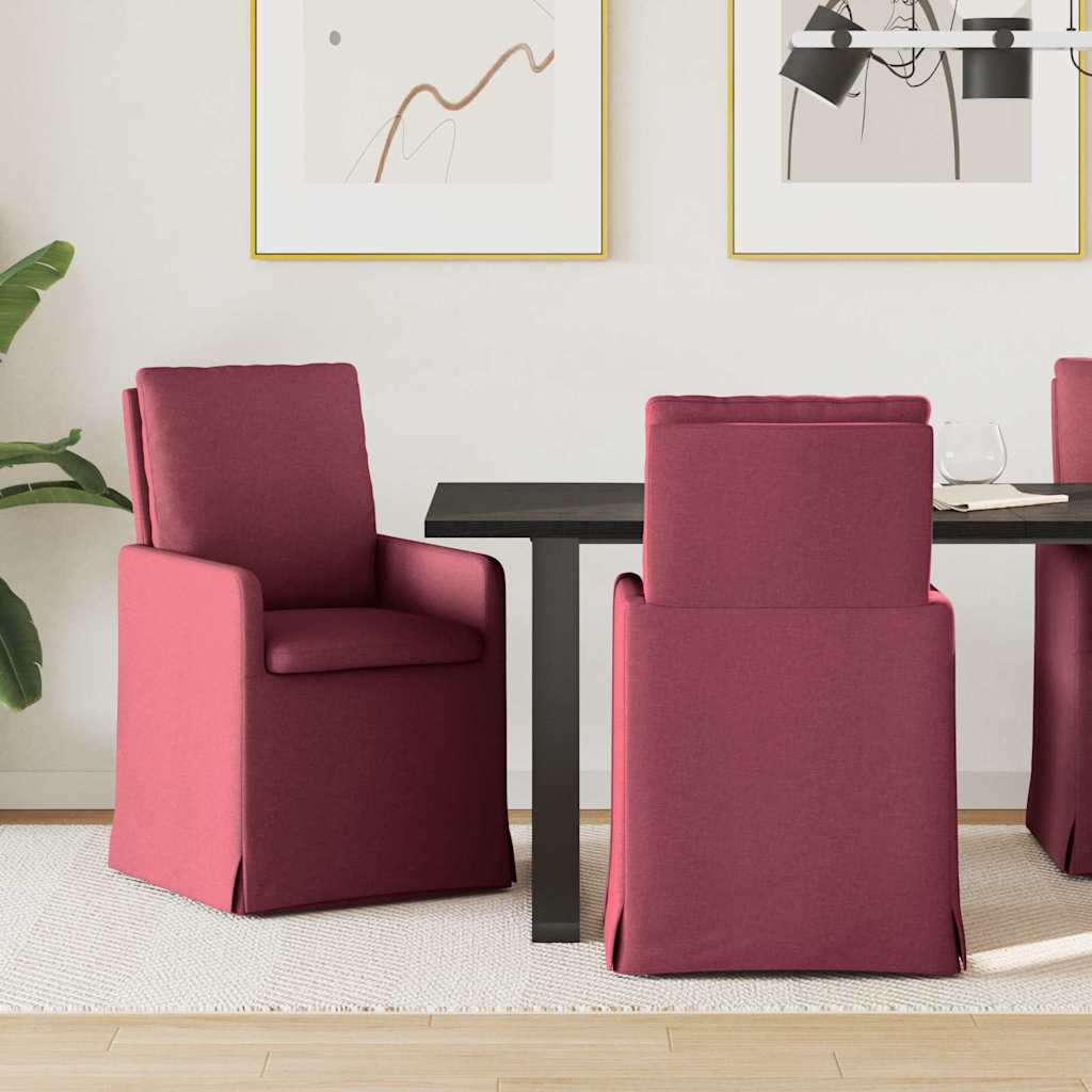 Scaune bucătărie și dining - Scaune de dining 2 pcs bordo 57 x 67 x 98 cm țesătură