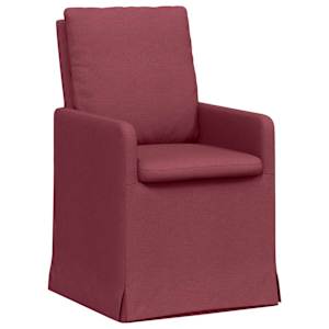 Jídelní židle 2 pcs vínová červená 57 x 67 x 98 cm textil - obrázek 2