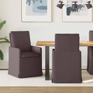 Jedilni stoli 2 pcs Temno rjava 57 x 67 x 98 cm blago