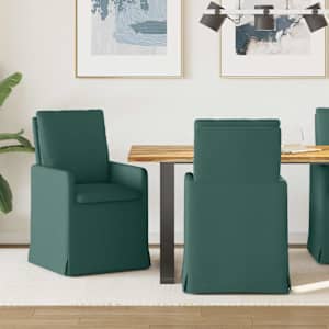 Jídelní židle 2 pcs Tmavě zelená 57 x 67 x 98 cm textil - obrázek 1
