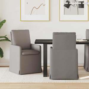 Jedilni stoli 2 pcs Taupe 57 x 67 x 98 cm blago