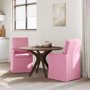 Jídelní židle 2 pcs Růžová 57 x 67 x 98 cm textil - obrázek 3