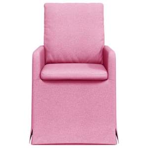 Jídelní židle 2 pcs Růžová 57 x 67 x 98 cm textil - obrázek 4