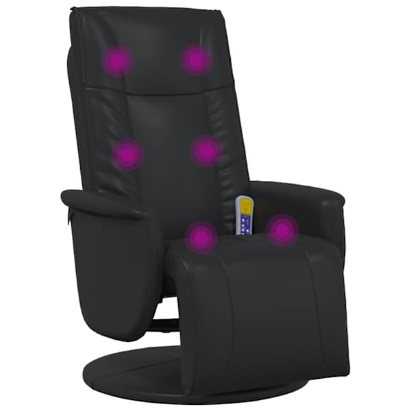 vidaXL P&ouml;&ouml;rlev massaažire Cliner Must 71 x 90 x 105 cm Kunstnahk