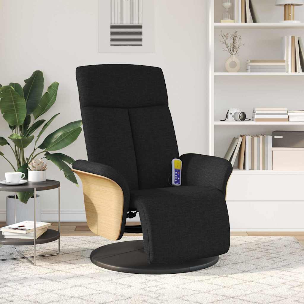 vidaXL Massage Recliner Stoel Zwart 79 x 87 x 104.5 cm Stof