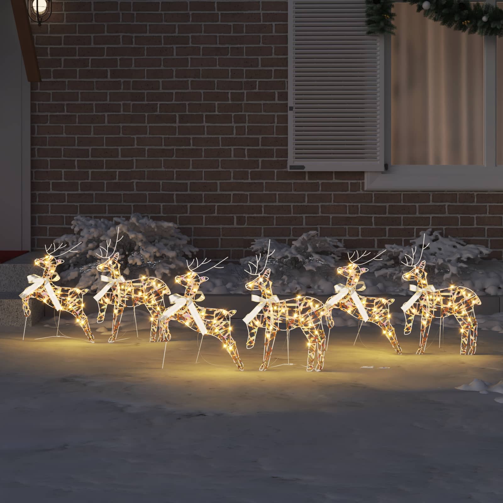 Božični jelenček 6 kos 180 LED Toplo bela