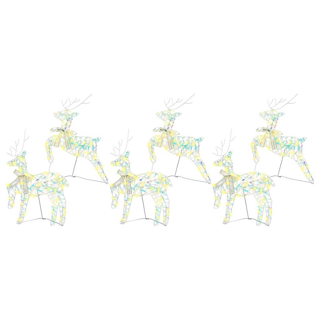 vidaXL Renii LED cu 180 LED 6 pcs Multicolor 64 x 42 x 15 cm PET