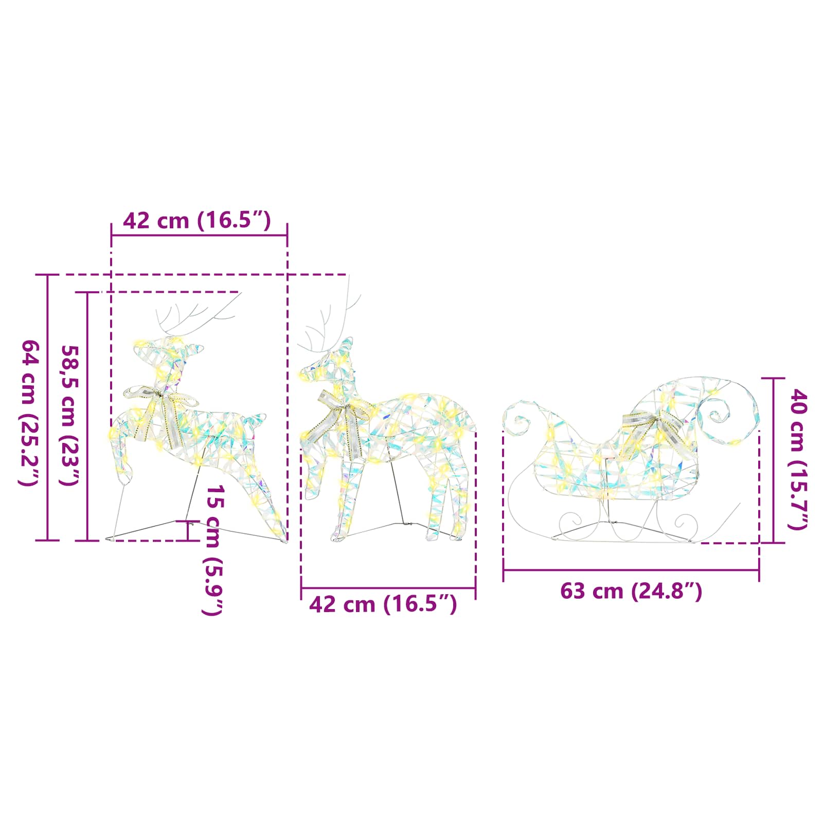 LED brieži su 40 LED 5 pcs Dažādas krāsas PET
