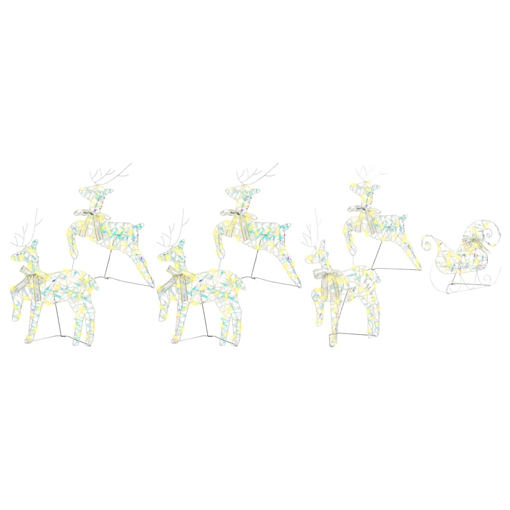 vidaXL Renii LED cu 40 LED 7 pcs Multicolor PET
