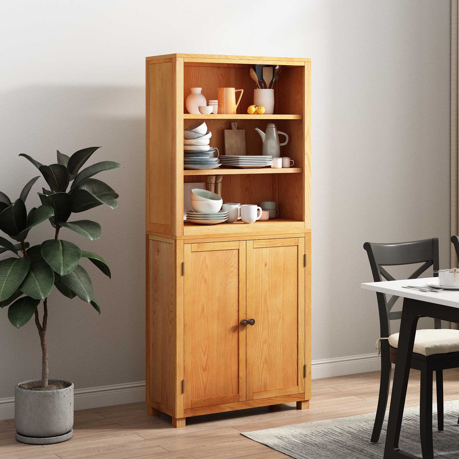 Varastokalustesarja säilytystilassa ovella Ruskea Tekninen puu - Image 4