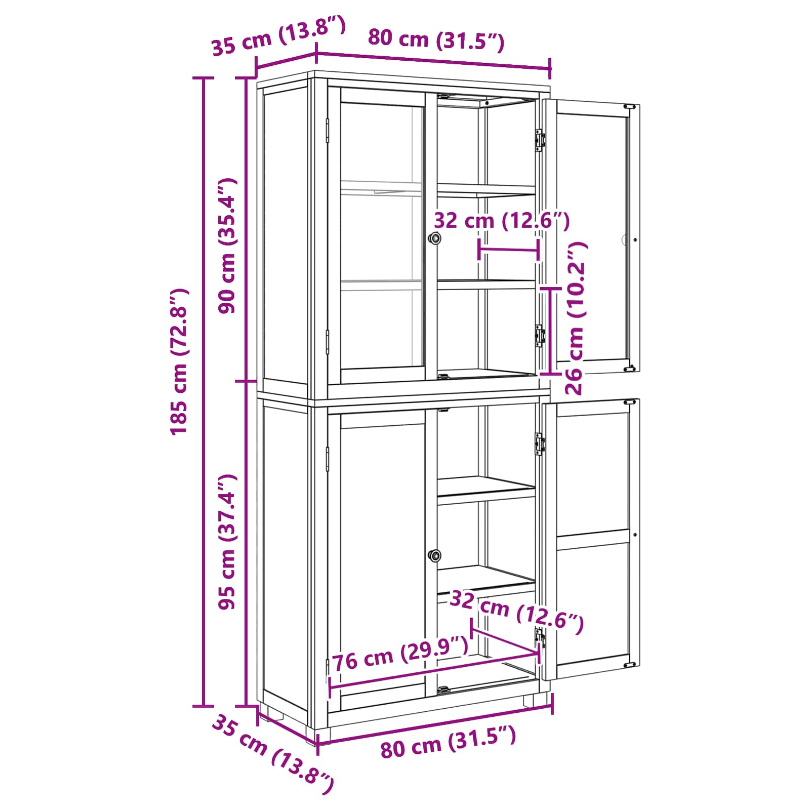 Varastokalustesarja säilytystilassa ovella Ruskea Tekninen puu - Image 11
