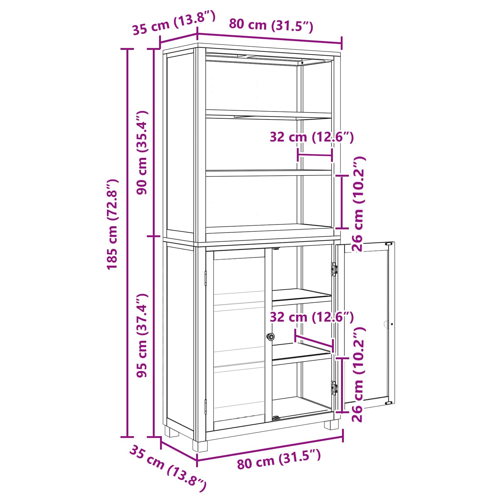 Varastokalustesarja säilytystilassa ovella Ruskea Tekninen puu - Image 11
