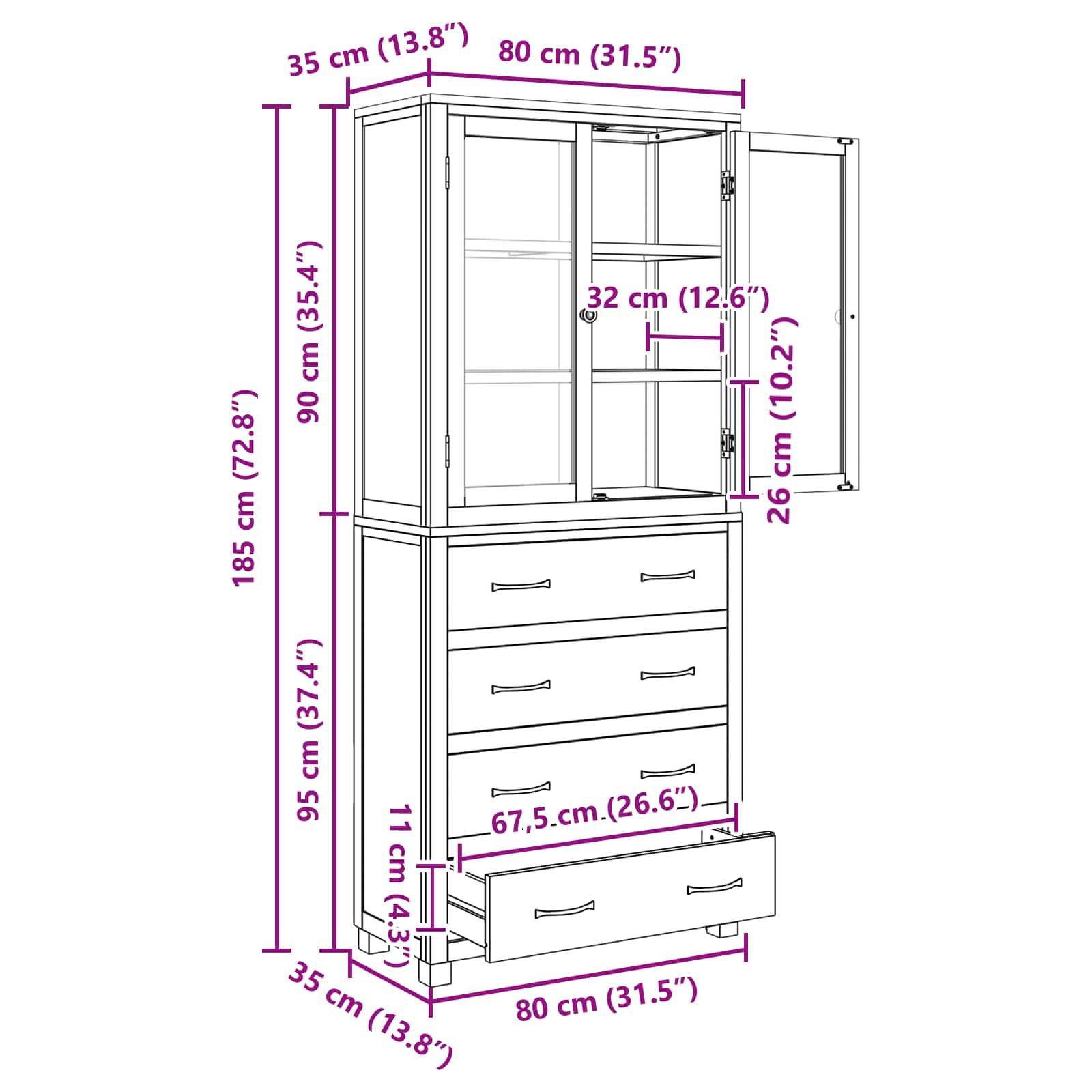 Varastokalustesarja laatikon kanssa ovella Ruskea Tekninen puu - Image 11