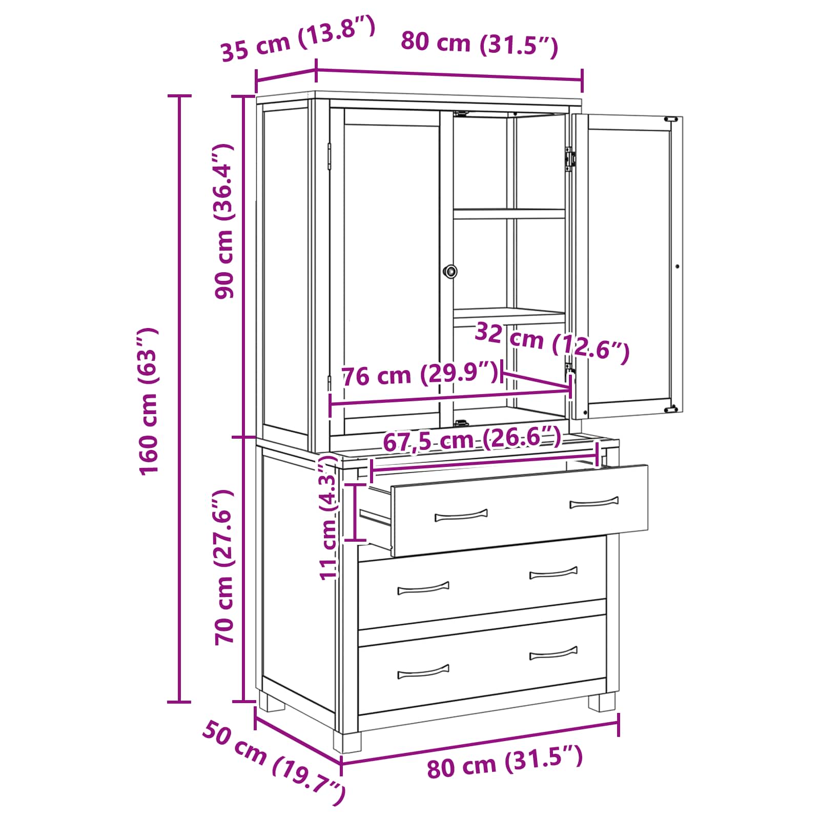 Varastokalustesarja laatikon kanssa ovella Ruskea Tekninen puu - Image 11
