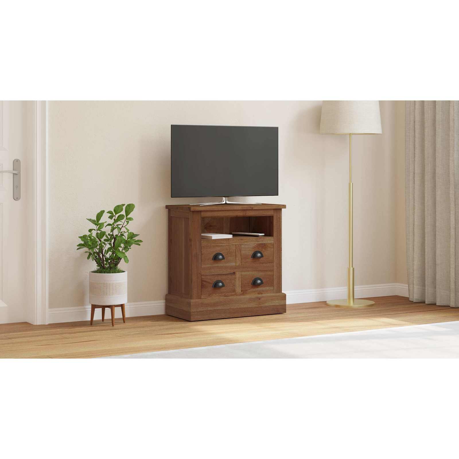 vidaXL Aufbewahrungsschrank Natur 60 x 30 x 60 cm Massivholz Teak – Bild 11