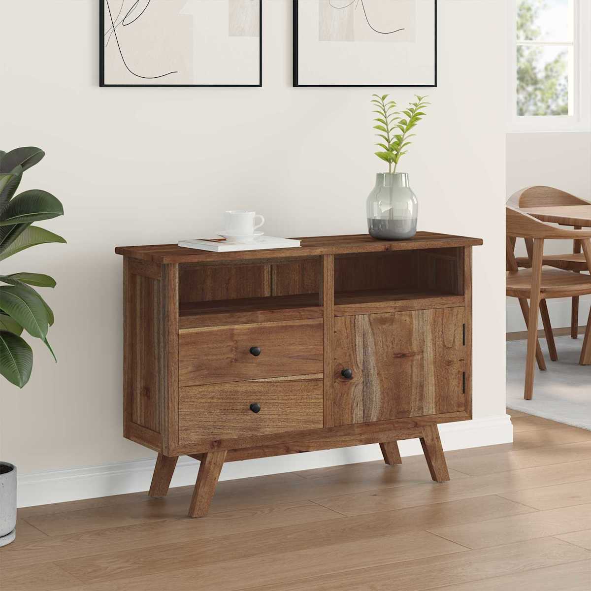 Sideboard Naturfarvet 100 x 30 x 68 cm Massiv Teaktræ - Billede 4