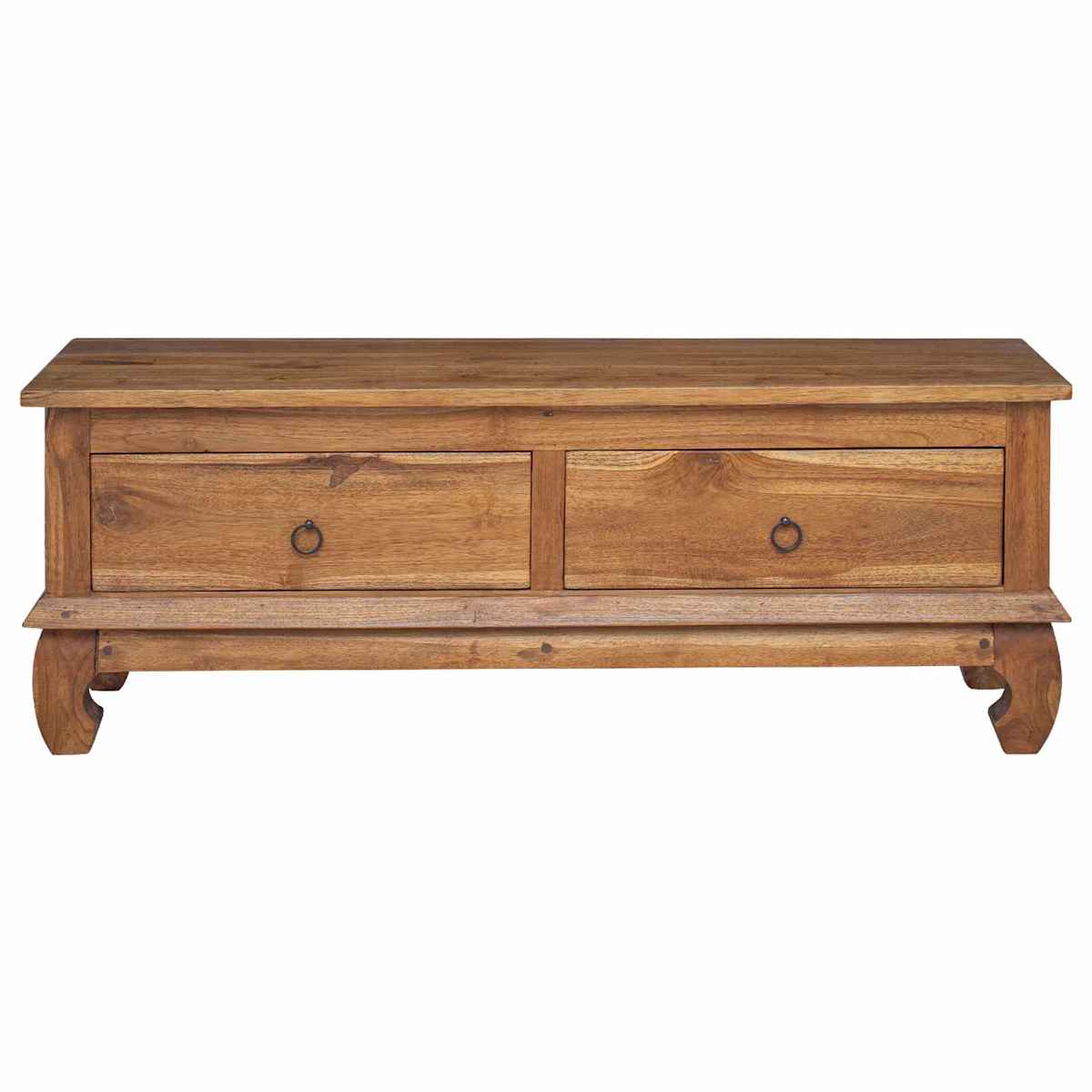 TV-bord med skuffe Naturfarvet 110 x 35 x 40 cm Massiv Teaktræ - Billede 6