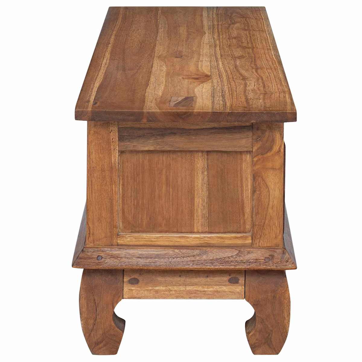 TV-bord med skuffe Naturfarvet 110 x 35 x 40 cm Massiv Teaktræ - Billede 7