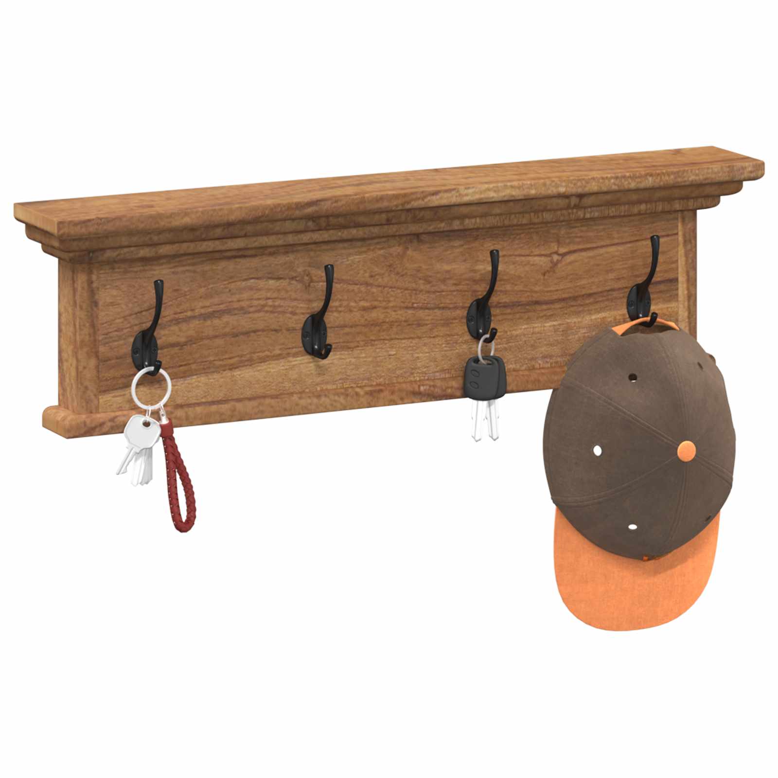 vidaXL Wand gemonteerde kapstok Wandgemonteerd Naturel 70 x 10 x 20 cm