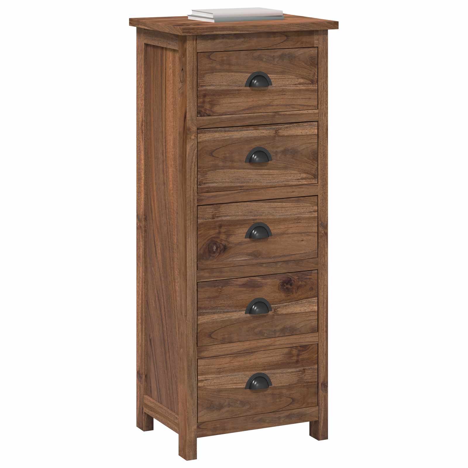 vidaXL - Ladekast - met - lade - Naturel - 45 - x - 35 - x - 110 - cm - Massief - Teakhout