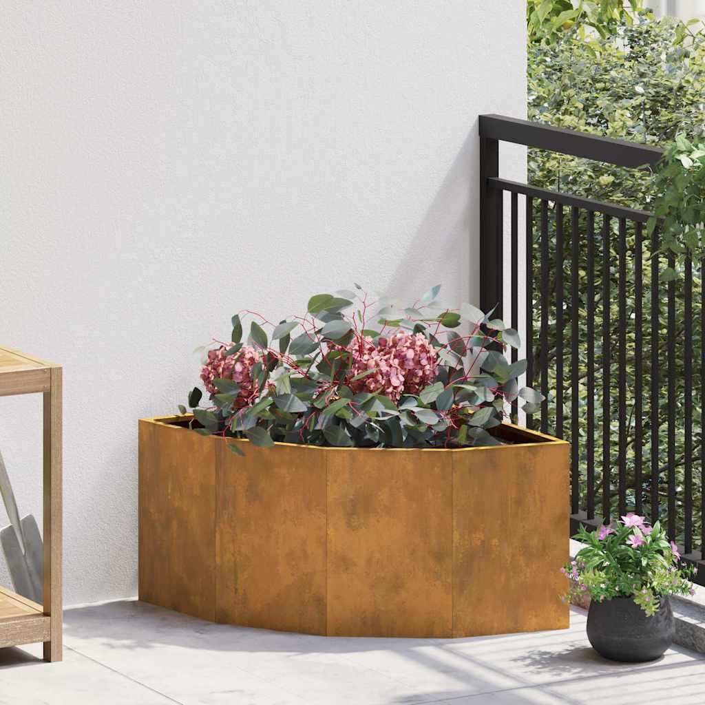 vidaXL Ghiveci de colț Ruginit 60 x 60 x 35 cm