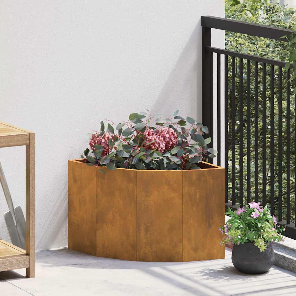 vidaXL Ghiveci de colț Ruginit 45 x 45 x 35 cm