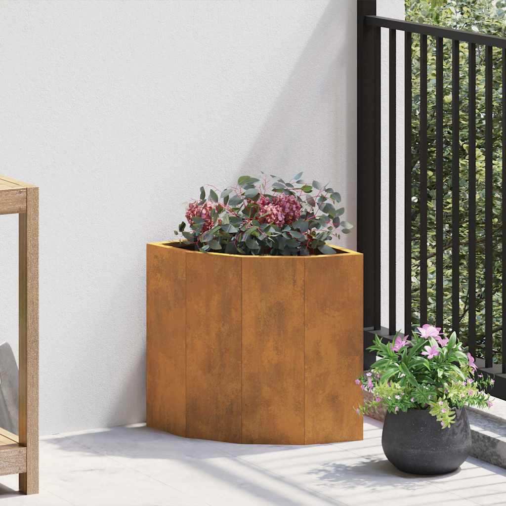 Accesorii gazon grădina - Ghiveci de colț Ruginit 30 x 30 x 35 cm
