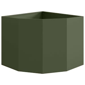 Rohový květináč Olivově zelená 60 x 60 x 50 cm Ocel - obrázek 5