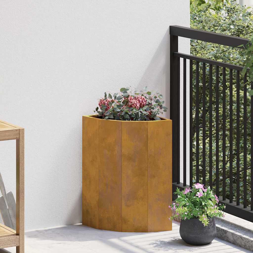 vidaXL Ghiveci de colț Ruginit 30 x 30 x 50 cm
