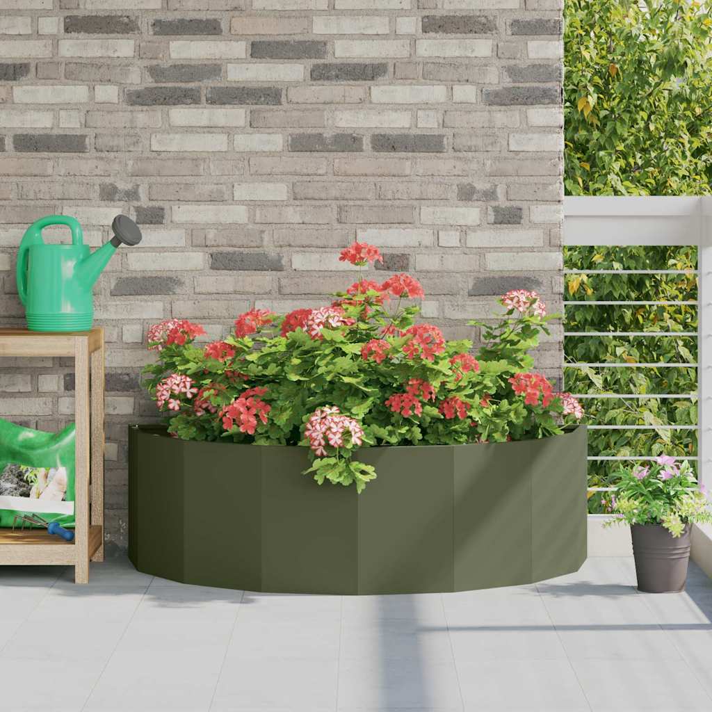 vidaXL Jardinieră Verde măsliniu 120 x 60 x 35 cm Oțel