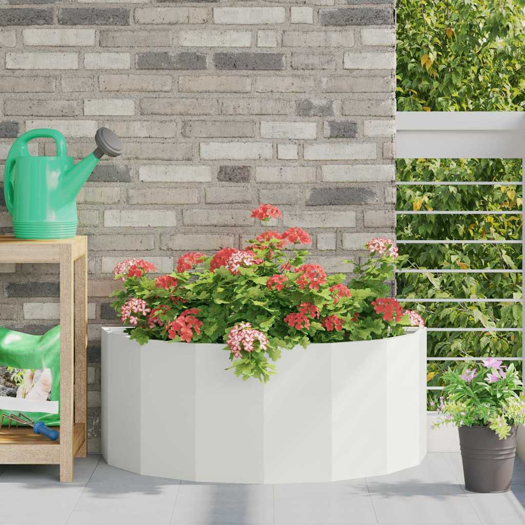 vidaXL Jardinieră Alb 90 x 45 x 35 cm Oțel