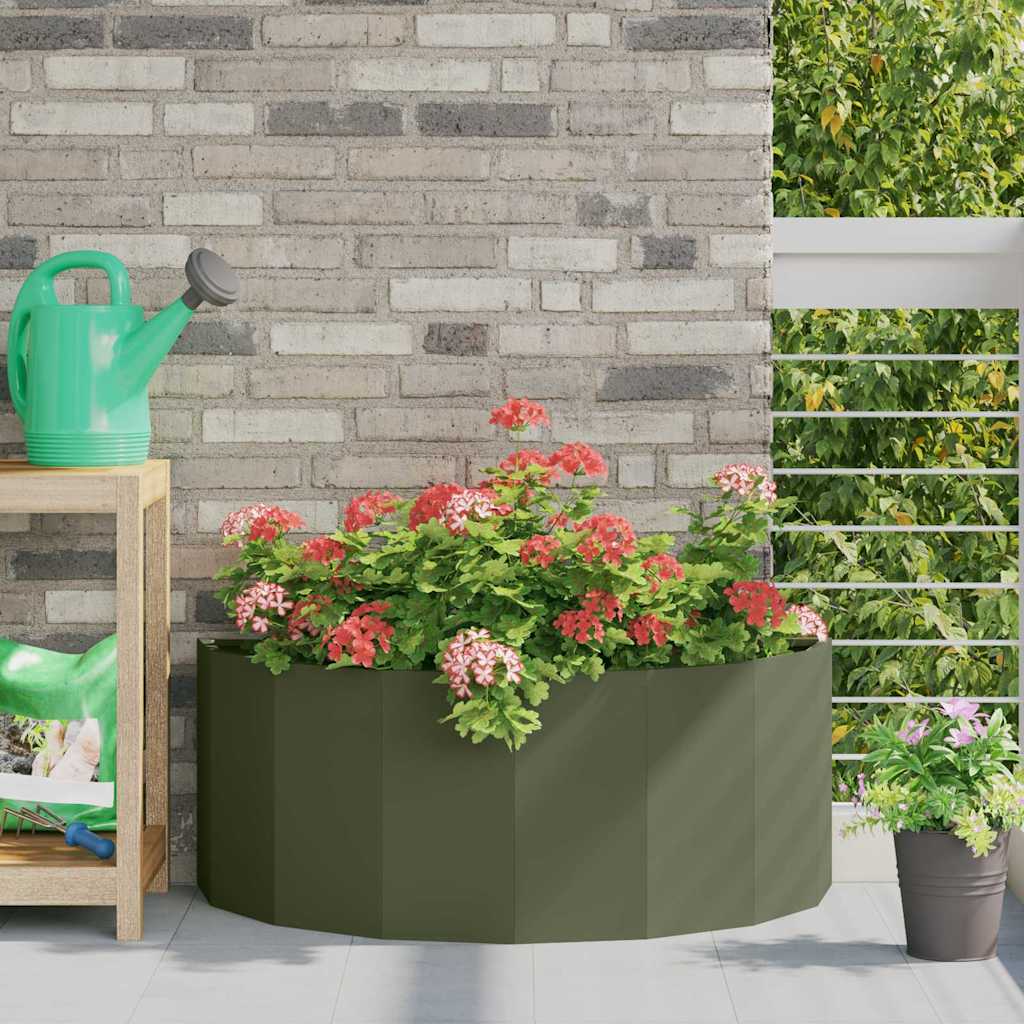 vidaXL Jardinieră Verde măsliniu 90 x 45 x 35 cm Oțel