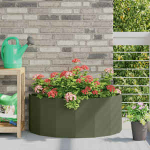 Cvetlično korito Oljčno zelena 90 x 45 x 35 cm Jeklo