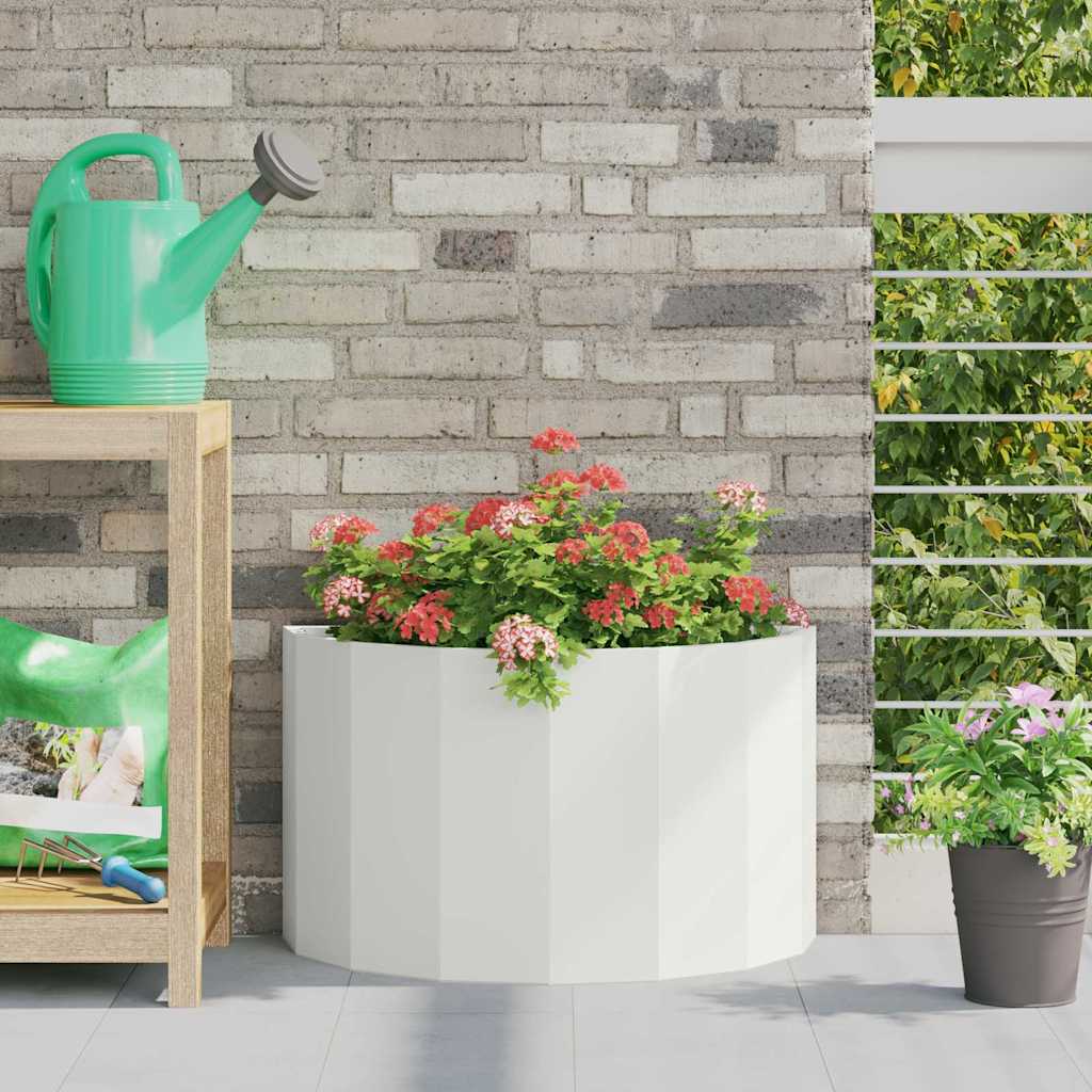 vidaXL Jardinieră Alb 60 x 30 x 35 cm Oțel