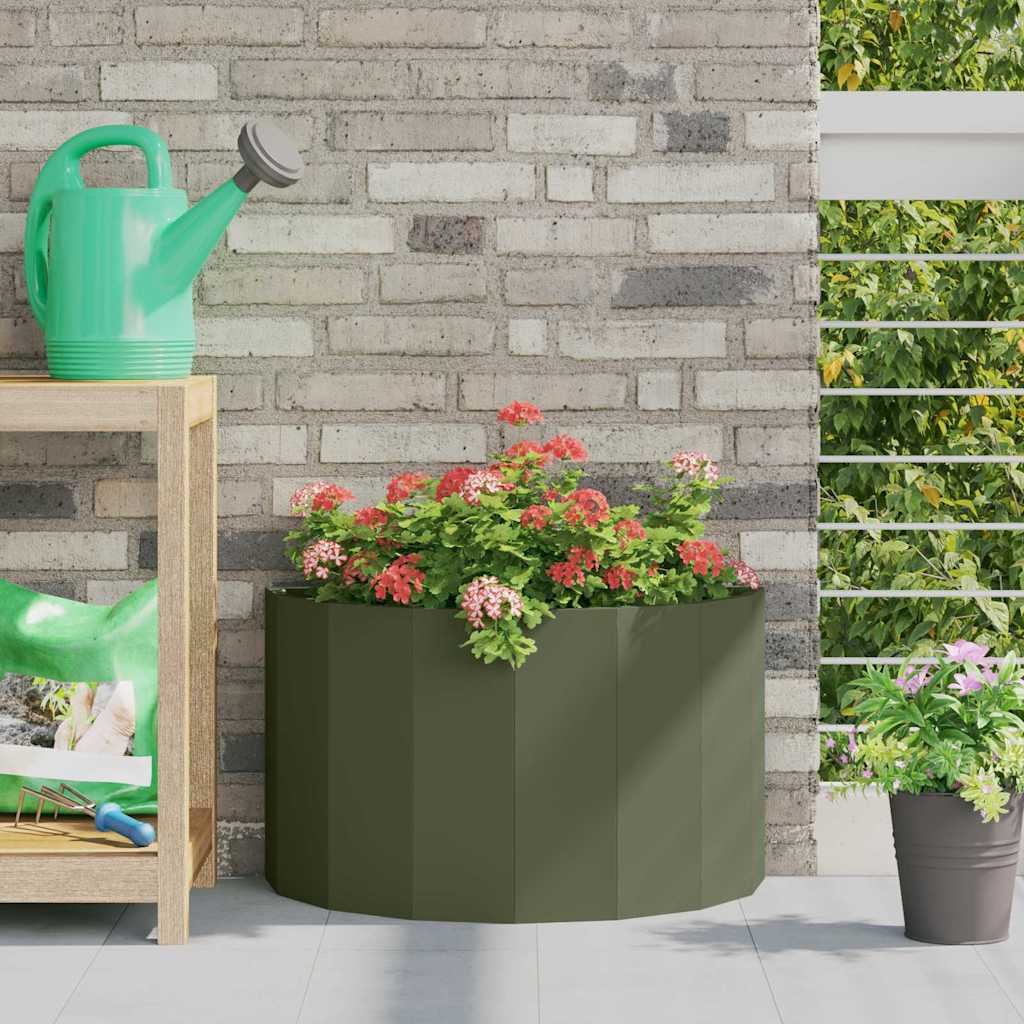 vidaXL Jardinieră Verde măsliniu 60 x 30 x 35 cm Oțel