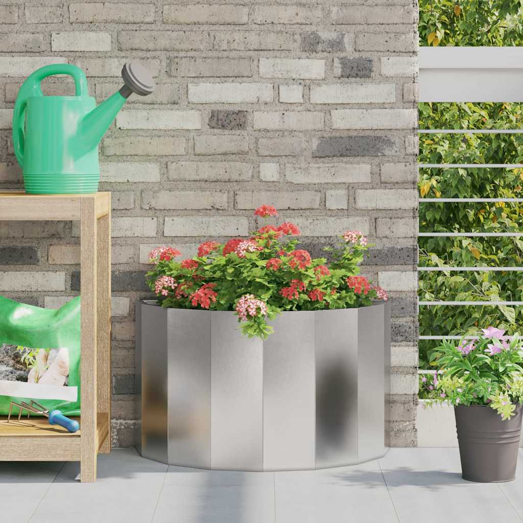vidaXL Jardinieră Argintiu 60 x 30 x 35 cm Oţel inoxidabil