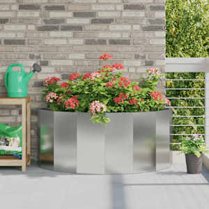 Cvetlično korito srebrna 120 x 60 x 50 cm Cinkana jeklena