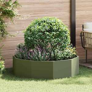 Cvetlično korito Oljčno zelena 120 x 120 x 35 cm Jeklo