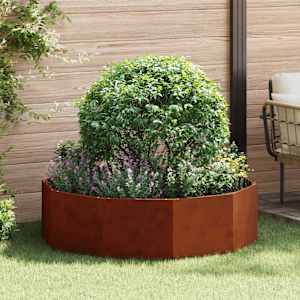 Cvetlično korito Rjav 120 x 120 x 35 cm Vremensko odporno jeklo