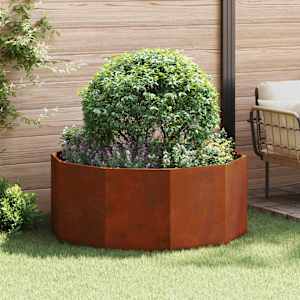 Cvetlično korito Rjav 120 x 120 x 50 cm Vremensko odporno jeklo