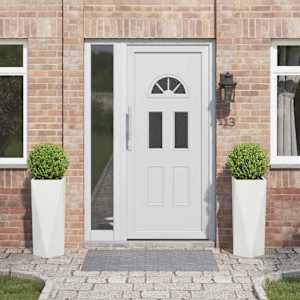 Cvetlično korito 2 pcs Bela 30 x 30 x 75 cm Jeklo